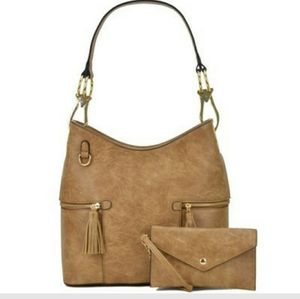 Dasein Tan Hobo Handbag Set